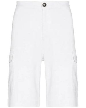 Brunello Cucinelli Cotton Cargo Shorts, Size X-Large - White