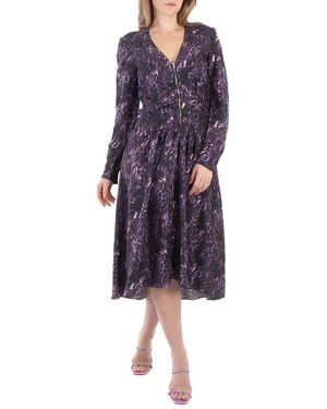 Isabel Marant Magaly Silk Blend Midi Dress - Purple