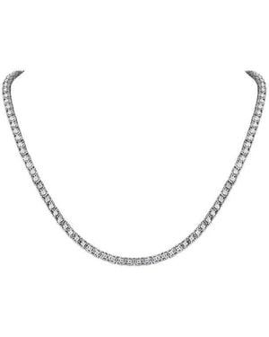 Brilliant Diamond 2 Carat Round Lab Grown Diamond Tennis Necklaces - Metallic