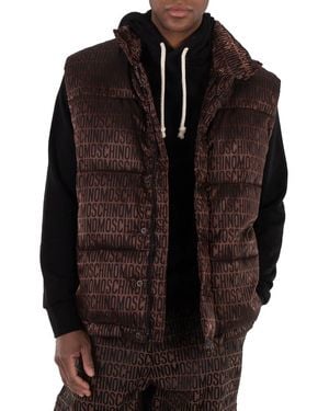 Moschino Fantasy Print Logo-Jacquard Vest, Brand Size 52 (Us - Brown