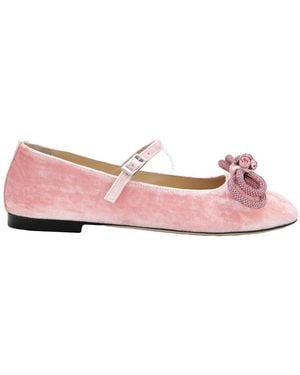 Mach & Mach Bow-Detail Mary Jane Flats, Brand Size 36.5 Us - Pink