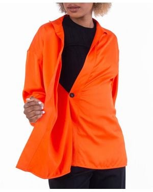 Ferragamo Ferragamo Wrap Design Long-Sleeve Blouse - Orange
