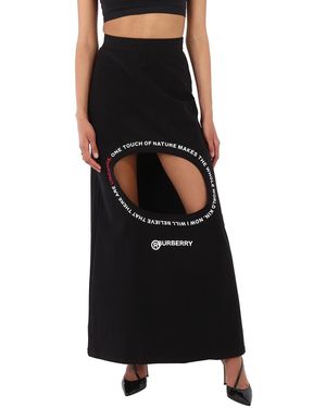 Burberry Montage Print Step-Through Skirt, Brand Size 8 (Us - Black