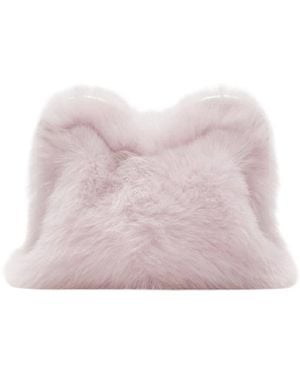 Burberry Shearling B-Shaped Clutch - Pink