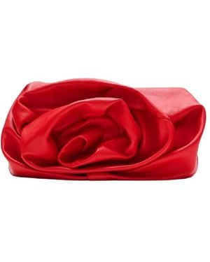 Burberry Nappa Leather Rose Clutch - Red