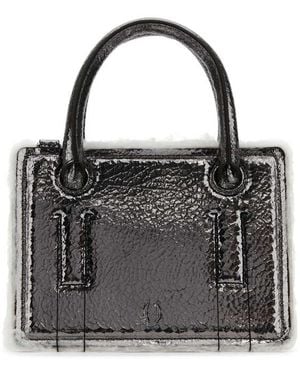 Dentro Lead Leather Mini Otto Handbag - Black