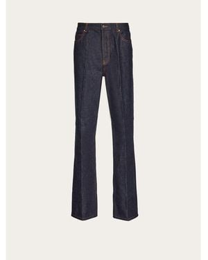 Ferragamo Dark Cotton Pants, Brand Size 52 (Us - Blue
