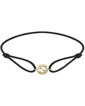 Gucci Interlocking G 18Ct And Cord Friendship Bracelet - Brown