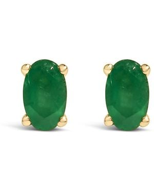 Haus of Brilliance 14K 5X3 Mm Oval Emerald Solitaire Stud Earrings - Green