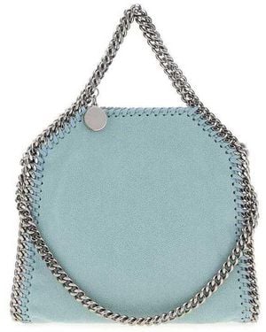 Stella McCartney Light Shaggy Deer Micro Falabella Crossbody Bag Iceblue Borse A Mano