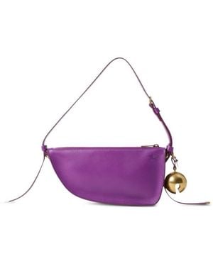 Burberry Ekd Nappa Leather Mini Sheild Sling Bag - Purple