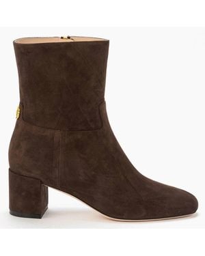 Bally Daily Emblem Otavine Suede Boots, Brand Size 36 Us - Brown