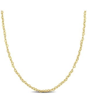 Amour 2Mm Heart Link Necklace - Metallic