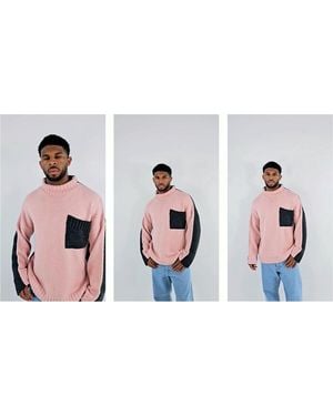 JW Anderson Contrast Patch Pocket Turtleneck Sweater - Pink