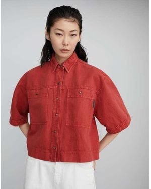 Brunello Cucinelli Oversized Cotton Linen Jacket, Brand Size 36 (Us - Red