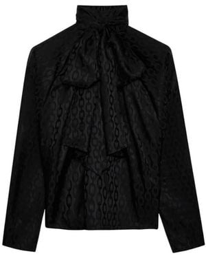 Anine Bing Rachel Silk-Rayon Blend Top - Black