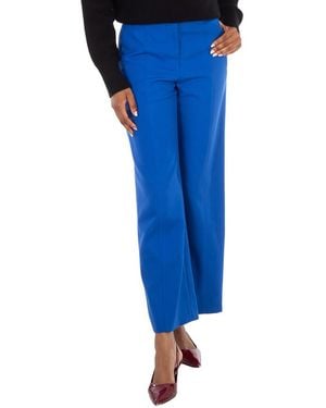 Burberry Laurel Wide-Leg Wool Pants, Brand Size 4 Us - Blue