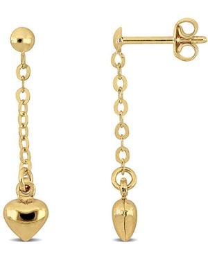 Amour Heart Drop Earrings - Metallic