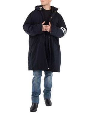 Thom Browne Hooded Football Sideline Parka, Brand Size 3 - Blue