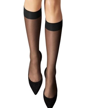 Wolford Nude 8 Sheer Knee-high Stockings - Black