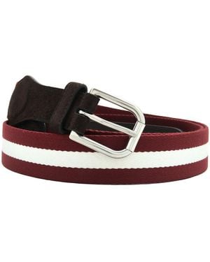 Bally Melvin 35 Mm Striped Belt, Cm - Red