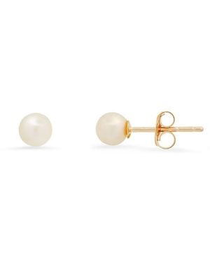 Kylie Harper 10K Petite 4Mm Genuine Pearl Stud Earrings - White