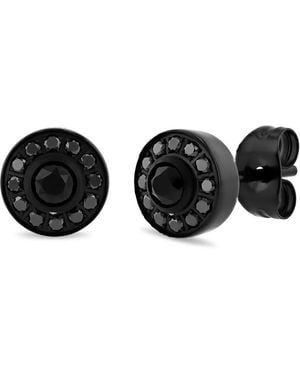 Robert Alton 1/2Ctw Diamond Stainless Steel With Finish Round Earrings - Black