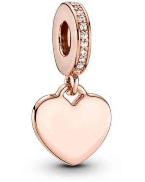 PANDORA Engravable Heart Tag Dangle Charm - Pink