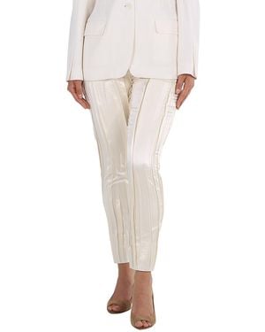 Saint Laurent Crinkle-Effect Tailored Trousers, Brand Size 34 (Us - Natural