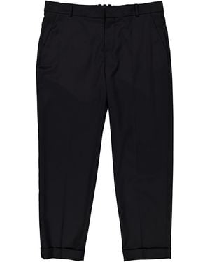 Balmain Straight Leg Tailored Wool Trousers, Brand Size 46 (Us - Black