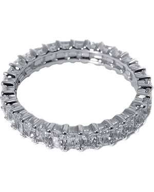 Apm Monaco Ladies Eclat-Toned Crystal Embellsiehed Ring - Metallic