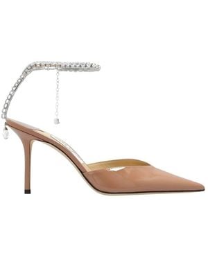 Jimmy Choo Saeda 85 Pointed-Toe Court Shoes, Brand Size 35 Us - Brown
