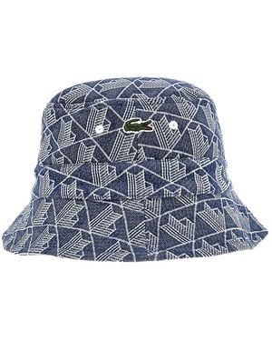 Lacoste Monogram Jacquard Bucket Hat - Blue