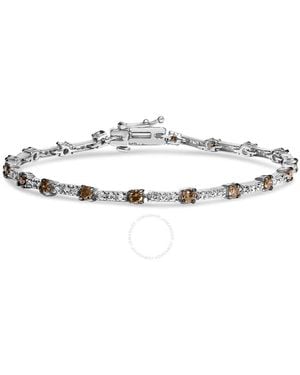 Haus of Brilliance 14K 2 1/4 Cttw Champagne Diamond Bar Link 7" Bracelet (Champagne Colour, I1-I2 Clarity) - Metallic