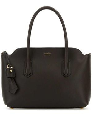Tom Ford Chocolate Leather Handbag - Black