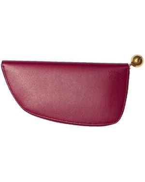Burberry Ladies Large Shield Leather Wallet - Purple