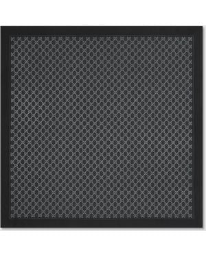 Gucci Laminated Printed Silk Twill Carre - Black