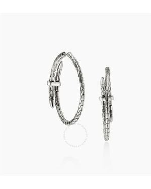 John Hardy Spear Hoop Earring, Diamonds - Metallic