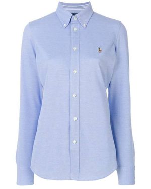 Polo Ralph Lauren Logo Embroidered Oxford Shirt - Blue