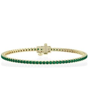 Brilliant Diamond 3 Carat Lab Created Emerald Tennis Bracelet - Green