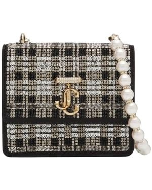 Jimmy Choo Avenue Xs Sequins Embellished Shoulder Bag - Black