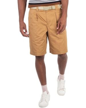 Burberry Darwin Ekd Embroidered Cotton Cargo Shorts, Brand Size 50 (Waist - Natural