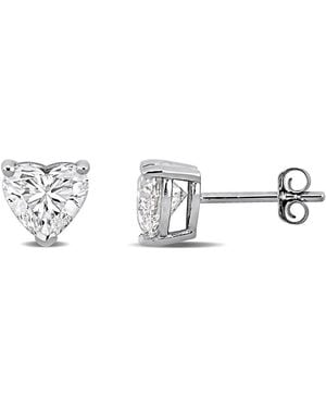 Created Forever 2 Ct Heart Lab Grown Diamond Tw Stud Earrings 14K - Metallic