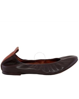 Lanvin The Leather Ballerina Flats, Brand Size 37 Us - Black