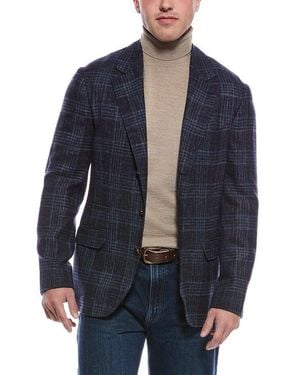 Brunello Cucinelli Plaid Tailored Blazer, Brand Size 52 (Us - Blue