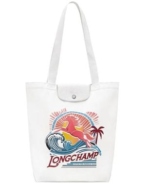 Longchamp Le Pliage Collection M Tote Bag - White