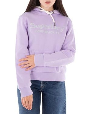 Superdry Metallic Venue Logo Hoodie - Purple