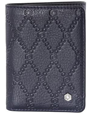 Picasso and Co C Double Fold Leather Wallet - Blue
