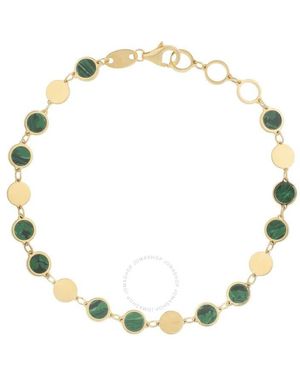 Tresorra 14K Malachite Geometric Mirror Bracelet - Metallic