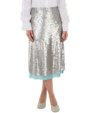 Fendi High Waist Sequins Skirt, Brand Size 42 (Us - Gray